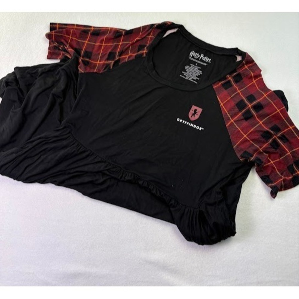 Women's size 2X Harry Potter Gryffindor Dress Knit Short Sleeve Black/Plaid